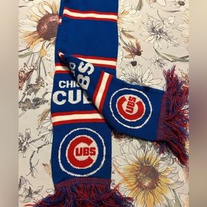 Chicago Cubs Scarf Blue Red Fringe Logo Winter MLB Baseball Unisex